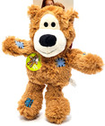 Kong Wild Knots Bear Plush Dog Toy Squeaky Low Stuff Md lg Light Brown 11 