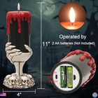 Dromance Black Led Pillar Candle With Timer - Blood Drip Wax   Skeleton Holder