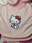 12-set Pink   White Baby Girl Hello Kitty Mittens  Bibs  Socks   Headbands - New