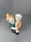 Vintage  Piggy Bank Ceramic Old Couple Dancing With Glasses 7    Tall