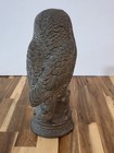 Vintage Heavy Solid Brass Owl Statue Sculpture 8  Tall Bookend Doorstop 4 2 Lbs