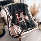 Thick Warm Winter Scarf Luxury Design Print Horse Women Cashmere Pashmina Shawl