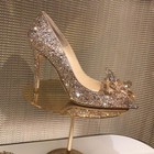 Womens Silver Crystal Pointed Toe 7cm 9cm High Heels Shoes Wedding Diamond Pumps