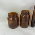 Vintage Amber Brown Glass Apothecary Bottle Lot Vicks And Whitehall Embossed