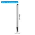 5pcs 2 In 1 Phone Touch Screen Pen Resistive Stylus Pen Aluminum Alloy  Silver