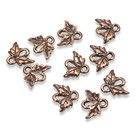 10 Copper Leaf Links  Tierracast Tiny Leaf Connectors