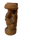 Antique Old Indian Wooden Hand Carved Hindu God Lord Ganesha Figure Statue