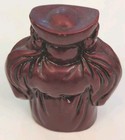 Vintage Chinese Feng Shui  Laughing Fat Buddha - Hand Carved Deep Red Resin 3 5 