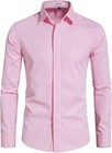 Men s Luxury Long Sleeve Dress Shirt Casual Fancy Solid Button Down Regular Fit
