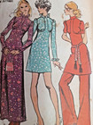 Simplicity 9519 Dress Mini Evening Pants Sewing Pattern Ladies 11 12 Vtg 70 s