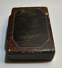 Antique Victorian Papier Mache Snuff Box Black Lacquer Faux Tortoiseshell C1850