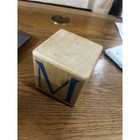 Kim Dormandy Turner Signed M For Mushrooms Wooden Alphabet Block 1989 3 5 