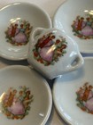 Vintage Childs Tea Set Plates Play Dishes Victorian People Garden Man Woman