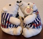 2 Coca-cola Polar Bear Bean Bag Plush W  Magnetic Connection Stuffed Animal