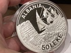 Albania 1987 50 Leke 5 Oz Silver Round Seaport Proof Km 58 15k Mintage Scarce