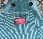 Vintage Oshkosh Short Overalls Teal Stripe Size 5