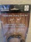 Adjustable Swing Arm Rod Black Adjusts 24 -38  Window Treatment