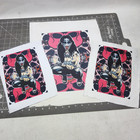 Tattooed Black Metal Pinup Girl Illustration Digital Art Print 9x12 Skulls Gift