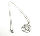 Tree Of Life 15 5  With 2  Adjustable Necklace  Solid  925 Sterling Silver