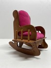 Vintage Wood Pin Cushion Rocking Chair 6 Spool Holder With Spot For Scissors