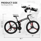 26 Inch Adult Folding Bikes mountain Bikes 21 Speeds With Full Suspension