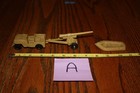Vintage Marx Battleground Desert Fox Desert Tan American Army Jeep cannon raft A