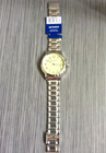 Miykon Men s Watch Round Glow In Dark Arabic Hours Dial On A Silver Linked Band 