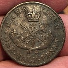 1852 Canadian Provinces Bank Of Upper Canada One Half Penny Token - Vf