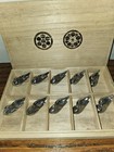 Mitsukoshi Tin Chopstick Rests  Set Of Ten In Box