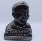 Knute Rockne Notre Dame Football Coach Bust Door Stop Book End Cast Vintage 
