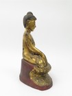 Antique Burmese Buddha Statue Mandalay Style Gold Gilt Vajrasana Wood 18 5 