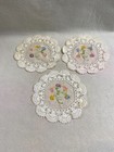 Vintage Hand-embroidered Flower Doilies - Set Of 3