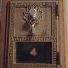 Sam Criswell Wooden Post Office Box Piggy Bank Brass Door  4 Forney Texas
