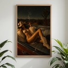 Retro Cowgirl Cadillac Poster Vintage Western Glam Wall Art Smoking Woman Desert
