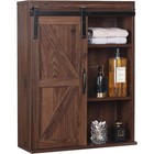Vintage Farmhouse Wall Mounted Storage Cabinet W  Adjustable Shelves Hidden Door