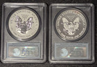2013 W Reverse Proof Enhanced Silver Eagle Mint 2 Coin Set Pr Ms 70 Pcgs First