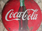 Rare 1950 s Original Vintage Coca-cola 36  Inch Bottle Button Sign Metal