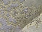 Antique Swiss Linen Needle Lace Handkerchief Wedding Formal Lemon Yellow
