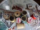 Vintage 8 Wooden Spools Of Thread J   P Coats  Coats   Clark   s Lot