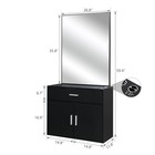 Black Barber Salon Station Wall Mount Hair Stylist Beauty Spa Equipment   mirror
