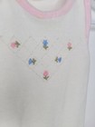 Vintage Baby Girl 1piece Romper Footie Pink Embroidered Flower Velour 0-3 Months