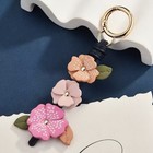 3-tier Flower Leather Keychain Bag Charm Cute Gold Key Ring Accessory