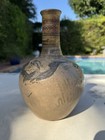 Antique 19th Century Plains Indian Painted   Etched Vase With Federalist Eagle