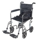 Lightweight Steel Transport Wheelchair Chair Fixed Full Arms 17  Seat Foldable