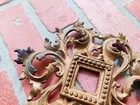 Antique Ink Bottle Inkwell Holder Stand Heavy Metal French Acanthus Leaf Baroque
