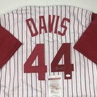 Autographed signed Eric Davis Cincinnati Pinstripe Baseball Jersey Jsa Coa Auto