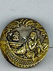 Cleopatra Collector Button Rare Antique Shank Brass Art Nouveau Asp Snake Queen