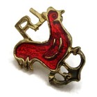 Rhode Island Red Rooster Pin Red Enamel