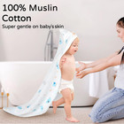 Hooded Baby Towels For Newborn 2 Pack 100  Muslin Organic Cotton Baby Bath Towel