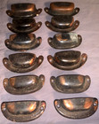 Great Lot  12   Antique  Copperish Finish  Bin Cabinet  Pulls